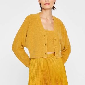Bouclé Cardigan - Brand New - NEVER WORN - Dark Yellow